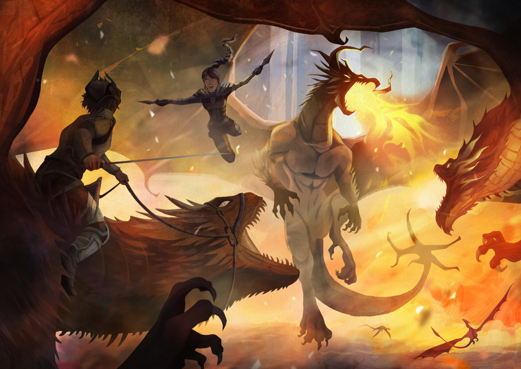 Illustration numérique extraite du livre à succès "IRON FLAME" réalisée sur Photoshop