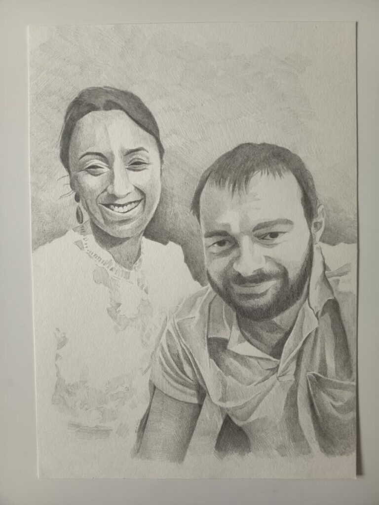 Portrait réalisé au crayon graphite en décmebre2025