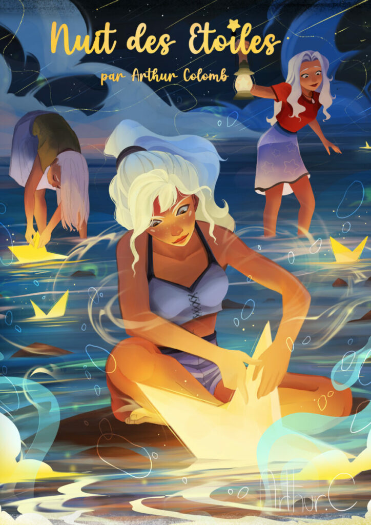 Projet étoile réalisé en numérique avec Photoshop par Arthur Colomb.