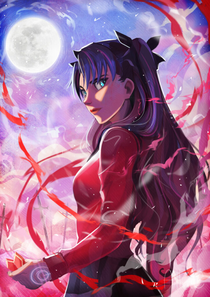 Rin Tohsaka fan art réalisé par Arthur Colomb via Photoshop en janvier 2026